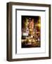 Instants of NY Series - The Booth Theatre at Broadway - Urban Street Scene by Night with a NYPD-Philippe Hugonnard-Framed Art Print