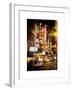 Instants of NY Series - The Booth Theatre at Broadway - Urban Street Scene by Night with a NYPD-Philippe Hugonnard-Framed Art Print