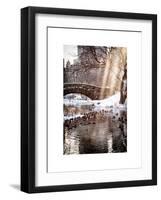 Instants of NY Series - the Gapstow Bridge of Central Park in Winter, Manhattan in New York City-Philippe Hugonnard-Framed Art Print