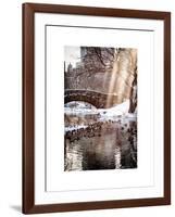 Instants of NY Series - the Gapstow Bridge of Central Park in Winter, Manhattan in New York City-Philippe Hugonnard-Framed Art Print