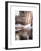 Instants of NY Series - the Gapstow Bridge of Central Park in Winter, Manhattan in New York City-Philippe Hugonnard-Framed Art Print