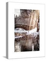 Instants of NY Series - the Gapstow Bridge of Central Park in Winter, Manhattan in New York City-Philippe Hugonnard-Stretched Canvas