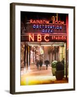 Instants of NY Series - the NBC Studios in the New York City in the Snow at Night-Philippe Hugonnard-Framed Photographic Print