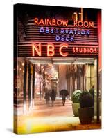 Instants of NY Series - the NBC Studios in the New York City in the Snow at Night-Philippe Hugonnard-Stretched Canvas