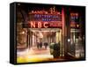 Instants of NY Series - the NBC Studios in the New York City in the Snow at Night-Philippe Hugonnard-Framed Stretched Canvas