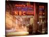 Instants of NY Series - the NBC Studios in the New York City in the Snow at Night-Philippe Hugonnard-Stretched Canvas