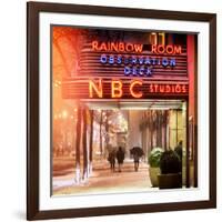 Instants of NY Series - the NBC Studios in the New York City in the Snow at Night-Philippe Hugonnard-Framed Photographic Print