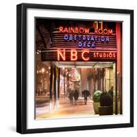 Instants of NY Series - the NBC Studios in the New York City in the Snow at Night-Philippe Hugonnard-Framed Photographic Print