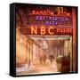 Instants of NY Series - the NBC Studios in the New York City in the Snow at Night-Philippe Hugonnard-Framed Stretched Canvas