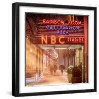 Instants of NY Series - the NBC Studios in the New York City in the Snow at Night-Philippe Hugonnard-Framed Photographic Print