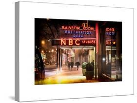 Instants of NY Series - the NBC Studios in the New York City in the Snow at Night-Philippe Hugonnard-Stretched Canvas