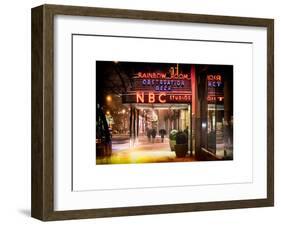 Instants of NY Series - the NBC Studios in the New York City in the Snow at Night-Philippe Hugonnard-Framed Art Print