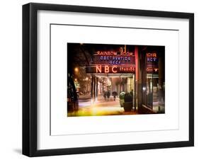 Instants of NY Series - the NBC Studios in the New York City in the Snow at Night-Philippe Hugonnard-Framed Art Print