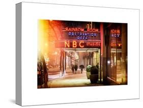 Instants of NY Series - the NBC Studios in the New York City in the Snow at Night-Philippe Hugonnard-Stretched Canvas