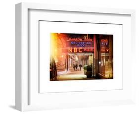 Instants of NY Series - the NBC Studios in the New York City in the Snow at Night-Philippe Hugonnard-Framed Art Print