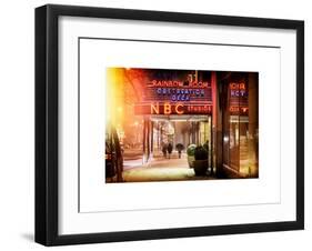 Instants of NY Series - the NBC Studios in the New York City in the Snow at Night-Philippe Hugonnard-Framed Art Print