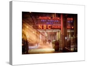 Instants of NY Series - the NBC Studios in the New York City in the Snow at Night-Philippe Hugonnard-Stretched Canvas