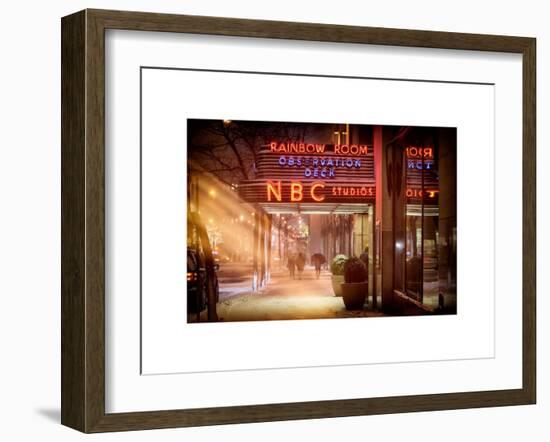 Instants of NY Series - the NBC Studios in the New York City in the Snow at Night-Philippe Hugonnard-Framed Art Print