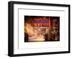 Instants of NY Series - the NBC Studios in the New York City in the Snow at Night-Philippe Hugonnard-Framed Art Print