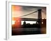 Instants of NY Series - The Williamsburg Bridge at Nightfall - Lower East Side of Manhattan-Philippe Hugonnard-Framed Photographic Print