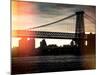 Instants of NY Series - The Williamsburg Bridge at Nightfall - Lower East Side of Manhattan-Philippe Hugonnard-Mounted Photographic Print