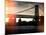 Instants of NY Series - The Williamsburg Bridge at Nightfall - Lower East Side of Manhattan-Philippe Hugonnard-Mounted Photographic Print