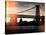 Instants of NY Series - The Williamsburg Bridge at Nightfall - Lower East Side of Manhattan-Philippe Hugonnard-Stretched Canvas