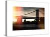 Instants of NY Series - The Williamsburg Bridge at Nightfall - Lower East Side of Manhattan-Philippe Hugonnard-Stretched Canvas