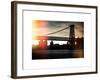 Instants of NY Series - The Williamsburg Bridge at Nightfall - Lower East Side of Manhattan-Philippe Hugonnard-Framed Art Print