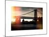 Instants of NY Series - The Williamsburg Bridge at Nightfall - Lower East Side of Manhattan-Philippe Hugonnard-Mounted Art Print