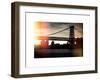 Instants of NY Series - The Williamsburg Bridge at Nightfall - Lower East Side of Manhattan-Philippe Hugonnard-Framed Art Print