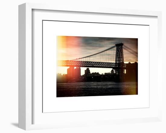 Instants of NY Series - The Williamsburg Bridge at Nightfall - Lower East Side of Manhattan-Philippe Hugonnard-Framed Art Print
