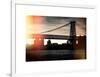 Instants of NY Series - The Williamsburg Bridge at Nightfall - Lower East Side of Manhattan-Philippe Hugonnard-Framed Art Print