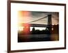 Instants of NY Series - The Williamsburg Bridge at Nightfall - Lower East Side of Manhattan-Philippe Hugonnard-Framed Art Print