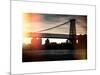 Instants of NY Series - The Williamsburg Bridge at Nightfall - Lower East Side of Manhattan-Philippe Hugonnard-Mounted Art Print