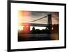 Instants of NY Series - The Williamsburg Bridge at Nightfall - Lower East Side of Manhattan-Philippe Hugonnard-Framed Art Print