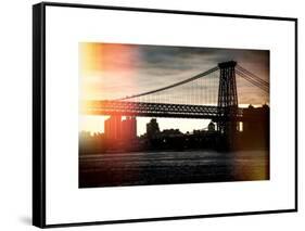 Instants of NY Series - The Williamsburg Bridge at Nightfall - Lower East Side of Manhattan-Philippe Hugonnard-Framed Stretched Canvas