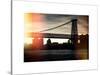 Instants of NY Series - The Williamsburg Bridge at Nightfall - Lower East Side of Manhattan-Philippe Hugonnard-Stretched Canvas