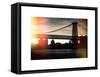 Instants of NY Series - The Williamsburg Bridge at Nightfall - Lower East Side of Manhattan-Philippe Hugonnard-Framed Stretched Canvas