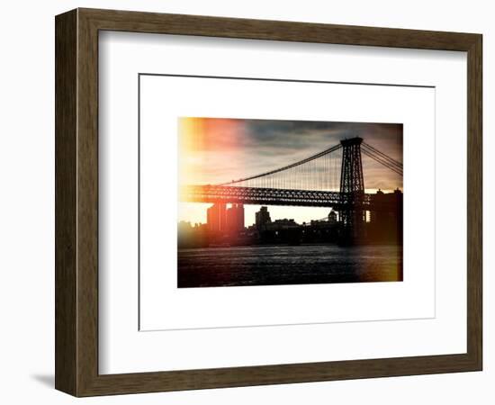 Instants of NY Series - The Williamsburg Bridge at Nightfall - Lower East Side of Manhattan-Philippe Hugonnard-Framed Art Print