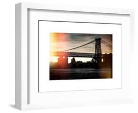 Instants of NY Series - The Williamsburg Bridge at Nightfall - Lower East Side of Manhattan-Philippe Hugonnard-Framed Art Print