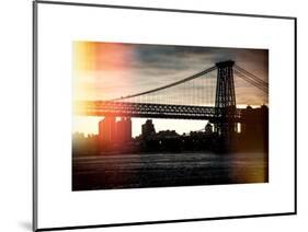 Instants of NY Series - The Williamsburg Bridge at Nightfall - Lower East Side of Manhattan-Philippe Hugonnard-Mounted Art Print