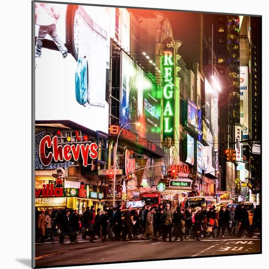 Instants of NY Series - Times Square Urban Scene by Night - Manhattan - New York-Philippe Hugonnard-Mounted Photographic Print