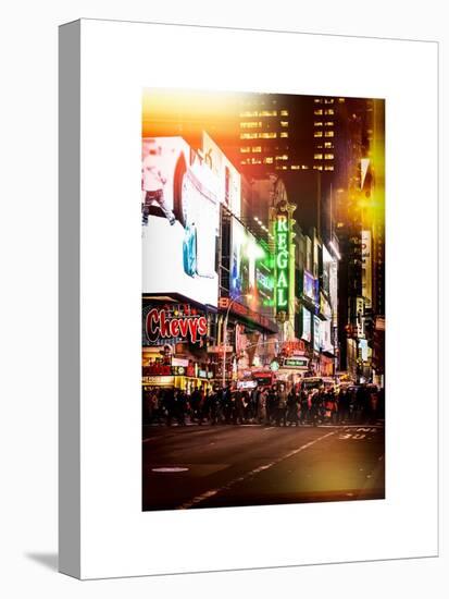 Instants of NY Series - Times Square Urban Scene by Night - Manhattan - New York-Philippe Hugonnard-Stretched Canvas