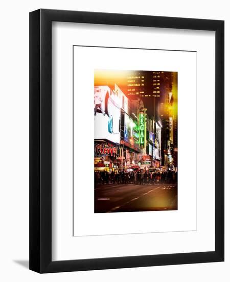 Instants of NY Series - Times Square Urban Scene by Night - Manhattan - New York-Philippe Hugonnard-Framed Art Print