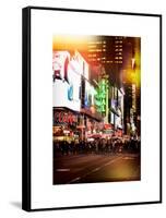 Instants of NY Series - Times Square Urban Scene by Night - Manhattan - New York-Philippe Hugonnard-Framed Stretched Canvas