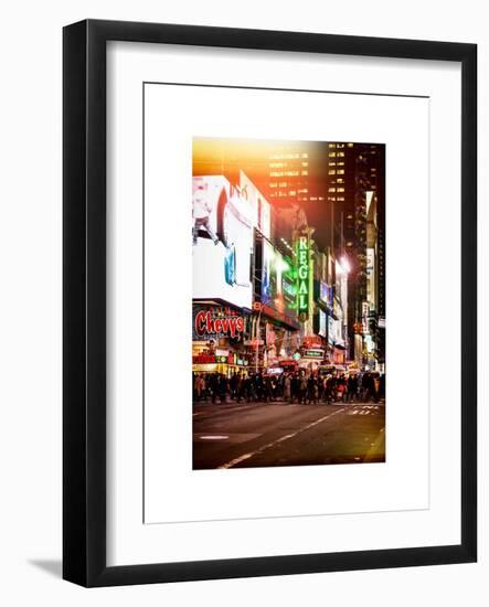 Instants of NY Series - Times Square Urban Scene by Night - Manhattan - New York-Philippe Hugonnard-Framed Art Print