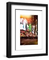 Instants of NY Series - Times Square Urban Scene by Night - Manhattan - New York-Philippe Hugonnard-Framed Art Print