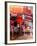 Instants of NY Series - Urban Night Street Scene in Times Square in Snow in Winter-Philippe Hugonnard-Framed Photographic Print