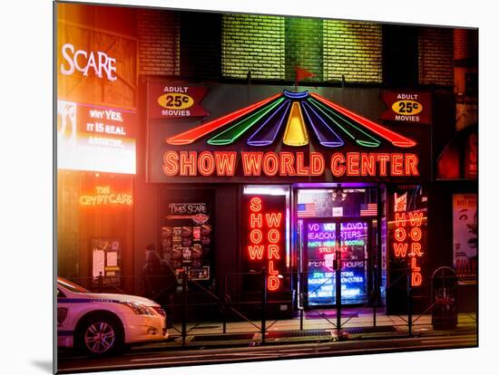 Instants of NY Series - Urban Scene by Night - Vintage Store in Times Square - Manhattan-Philippe Hugonnard-Mounted Photographic Print